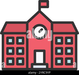 School icon vector image. Suitable for mobile application web application and print media. Stock Vector