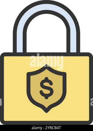 Secured Loan icon vector image. Suitable for mobile application web application and print media. Stock Vector