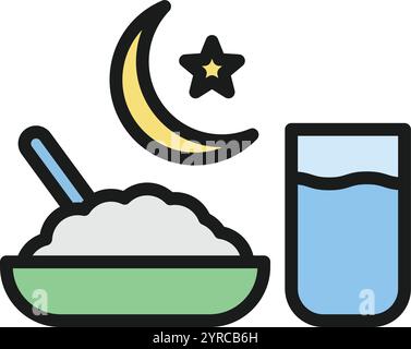 Sehar icon vector image. Suitable for mobile application web application and print media. Stock Vector