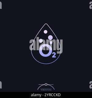 oxygen in blood icon with gradient Stock Vector