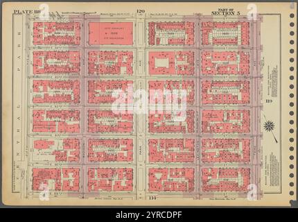 Plate 118, Part of Section 5: [Bounded by E. 95th Street, Third Avenue, E. 89th Street and (Central Park) Fifth Avenue.] 1955 Stock Photo