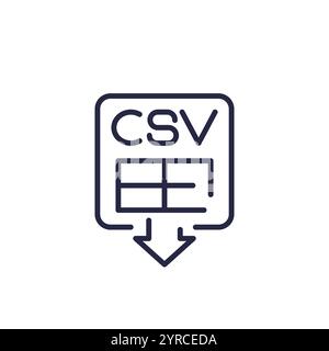 download csv file line icon Stock Vector