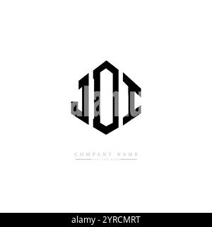 JDI letter logo design with polygon shape. JDI polygon and cube shape logo design. JDI hexagon vector logo template white and black colors. JDI monogr Stock Vector