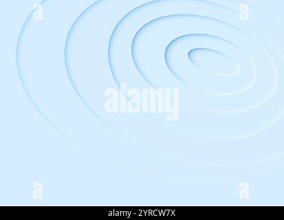 Abstract background of layered light blue circles with 3d effect. High resolution full frame background pattern circular design with copy space. Stock Photo