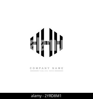 HHH letter logo design with polygon shape. HHH polygon and cube shape logo design. HHH hexagon vector logo template white and black colors. HHH monogr Stock Vector