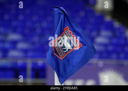 The corner flag during the Premier League match Ipswich Town vs Crystal Palace at Portman Road, Ipswich, United Kingdom. 3rd Dec, 2024. (Photo by Izzy Poles/News Images) in Ipswich, United Kingdom on 12/3/2024. (Photo by Izzy Poles/News Images/Sipa USA) Credit: Sipa USA/Alamy Live News Stock Photo