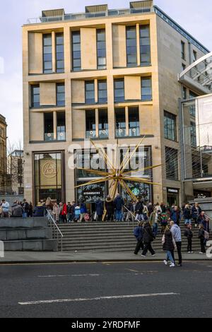 Christmas Shoppers are out for Christmas Shopping at the St James Quarter, Edinburgh, Scotland, UK Stock Photo