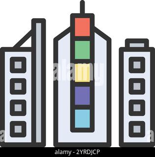 Times Square icon vector image. Suitable for mobile application web application and print media. Stock Vector