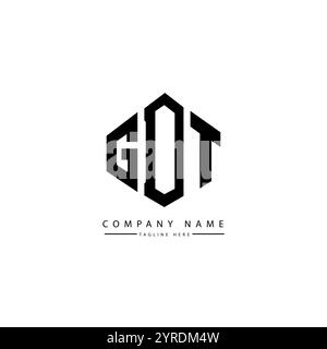 GDT letter logo design with polygon shape. GDT polygon and cube shape logo design. GDT hexagon vector logo template white and black colors. GDT monogr Stock Vector