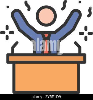 Winner icon vector image. Suitable for mobile application web application and print media. Stock Vector