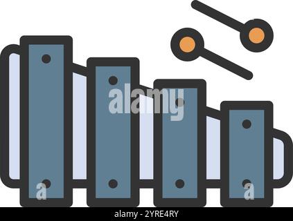 Xylophone icon vector image. Suitable for mobile application web application and print media. Stock Vector