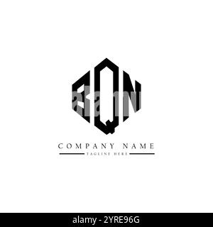 BQN letter logo design with polygon shape. BQN polygon and cube shape logo design. BQN hexagon vector logo template white and black colors. BQN monogr Stock Vector