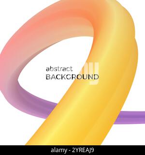 Color abstract composition of the yellow and purple watercolor waves. Vector abstract colorful background with bent dynamic form. Stock Vector