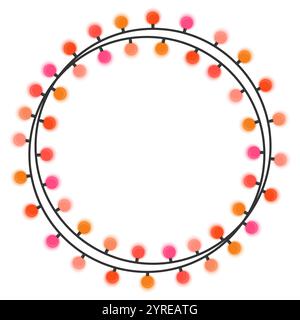 Garland with red light bulbs on a white background. Vector illustration. Stock Vector