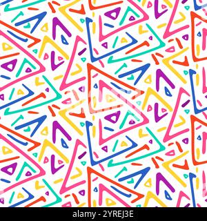 Light colorful sketch triangles seamless pattern Stock Vector