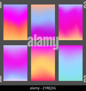 Trendy pink and violet gradients for ui design Stock Vector