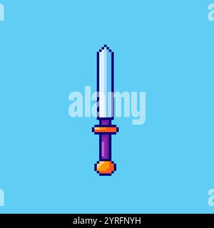 Pixel art Sword game asset design Stock Vector