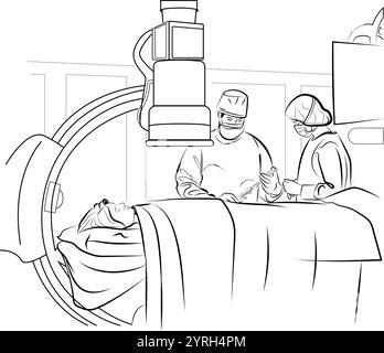 Surgeon doctor doing surgery operation to the patient with critical condition Stock Vector