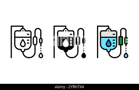 infusion Icon. vector icon with outline, glyph, and filled outline style, represented by pockets of plasma fluid and droplets Stock Vector