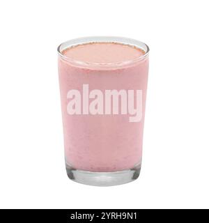 Strawberry milk smoothie cocktail isolated on white background Stock Photo