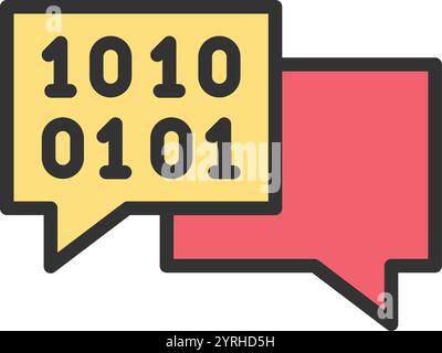 Binary Messages icon vector image. Suitable for mobile application web application and print media. Stock Vector