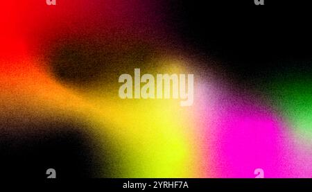 A mesmerizing blend of colors creates a grainy abstract backdrop, where hues of red, yellow, green, and pink swirl and merge, inviting the viewer into Stock Photo