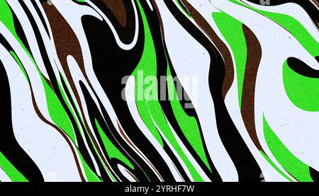 An abstract illustration featuring smooth, fluid swirls in black, green, and white tones This dynamic design creates an eye-catching background, perfe Stock Photo