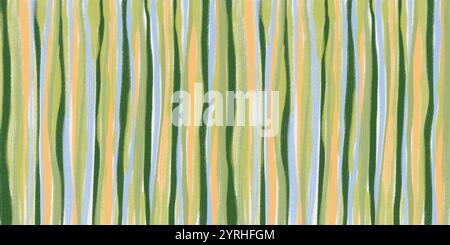 This abstract illustration captures spring vibes with vertical stripes in shades of green, yellow, and blue, evoking a fresh and vibrant feel Ideal fo Stock Photo