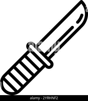 Knife line icon. Camping knife outline vector sign, linear style pictogram. Cold steel arms symbol, logo illustration. Editable stroke Stock Vector