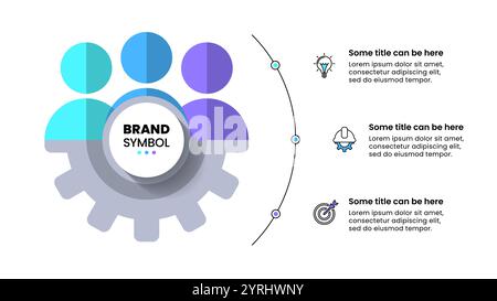 Infographic template with icons and 3 options or steps. Gear. Can be used for workflow layout, diagram, banner, webdesign. Vector illustration Stock Vector