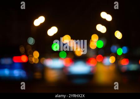 blurry bokeh of night traffic Stock Photo