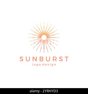 Sunburst Logo Vector. Abstract Sun Logo Icon Stock Vector