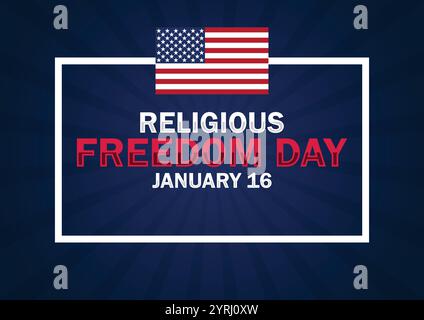 Religious Freedom Day Vector illustration. January 16. Suitable for greeting card, poster and banner. Stock Vector