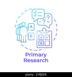 Primary research blue gradient concept icon Stock Vector