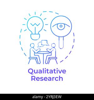 Qualitative research blue gradient concept icon Stock Vector