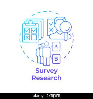 Survey research blue gradient concept icon Stock Vector