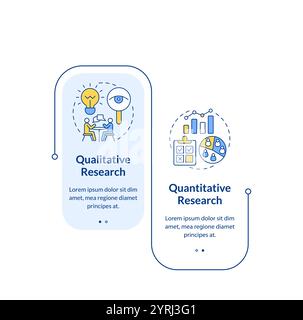 Different data research types rectangle infographic vector Stock Vector