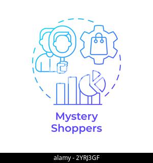Mystery shoppers blue gradient concept icon Stock Vector