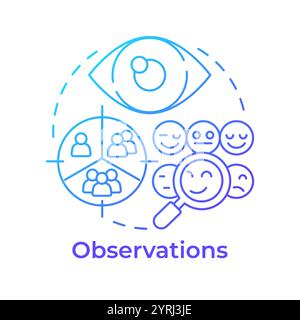 Observations blue gradient concept icon Stock Vector