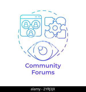 Community forums blue gradient concept icon Stock Vector