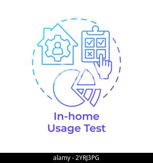 In-home usage test blue gradient concept icon Stock Vector
