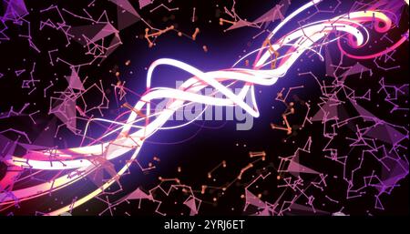 Colorful abstract lines and geometric shapes, digital image background Stock Photo