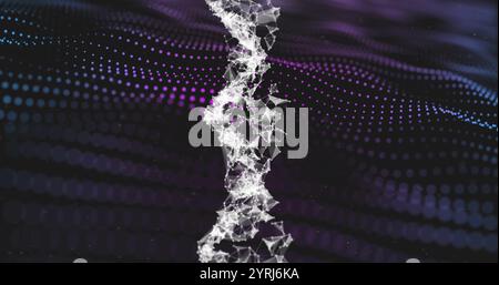 DNA strand and binary coding, scientific data processing image Stock Photo