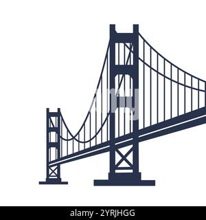 Vector line bridge arch city outline building viaduct sign construction. Stock Vector