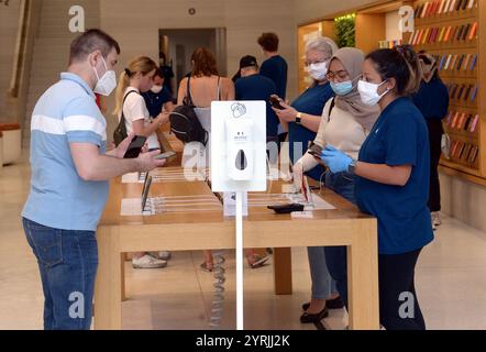 Extra precautions taken as shops are re-opened, as Lockdown measures are eased, in London, during the Corona virus outbreak. 15th June 2020 Stock Photo