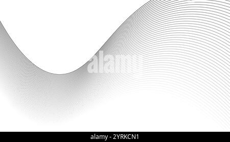 Dynamic black and white wavy lines create an abstract visual pattern ...