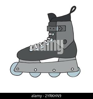 Vector hand drawn colored roller skate Stock Vector