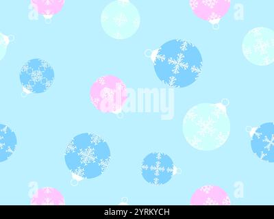 Christmas balls seamless pattern. Christmas Tree Balls is decorated with snowflakes patterns. Christmas Tree Balls. Xmas design for wrappers, covers, Stock Vector