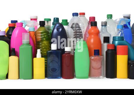 close up view of a group of plastic bottles for recycling Stock Photo