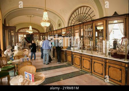 Interior of Gerbeaud Cake Shop (most famous in Budapest). Pest. Budapest. Hungary. 2004. Stock Photo